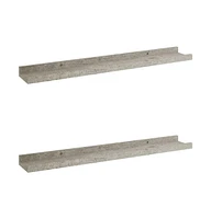 vidaXL Wall Shelves 2 pcs Concrete Gray 23.6"x3.5"x1.2"