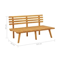 Patio Bench with Cushions 45.3" Solid Acacia Wood