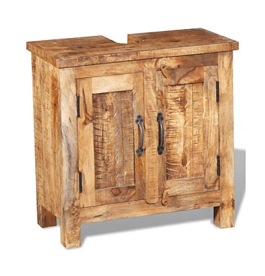 Bathroom Vanity Cabinet with Mirror Solid Mango Wood