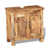 Bathroom Vanity Cabinet with Mirror Solid Mango Wood