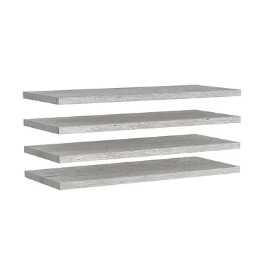 vidaXL Floating Wall Shelves 4 pcs Concrete Gray 35.4"x9.3"x1.5" Mdf
