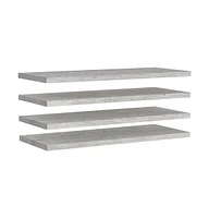 vidaXL Floating Wall Shelves 4 pcs Concrete Gray 35.4"x9.3"x1.5" Mdf