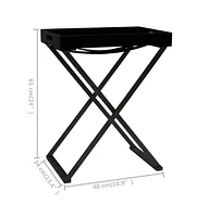 vidaXL Folding Table Black 18.9"x13.4"x24" Mdf