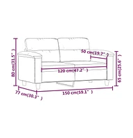 vidaXL 2-Seater Sofa Light Gray 47.2" Microfiber Fabric