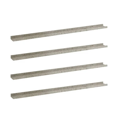 vidaXL Wall Shelves 4 pcs Concrete Gray 45.3"x3.5"x1.2"