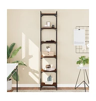 vidaXL Bookcase 6-Tier Brown Oak 15.7"x11.8"x74" Engineered Wood