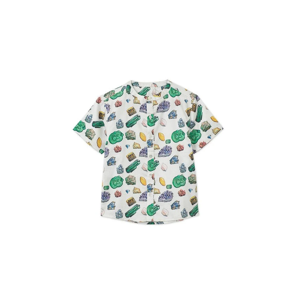 Vild House of Little Baby Vild Lab No.12 - Earth Rocks!, Organic Cotton Band Collar Woven Shirt