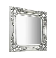 vidaXL Wall Mirror Baroque Style 15.7"x15.7"Silver