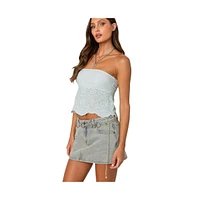 Edikted Women's Scalloped Eyelet Tube Top