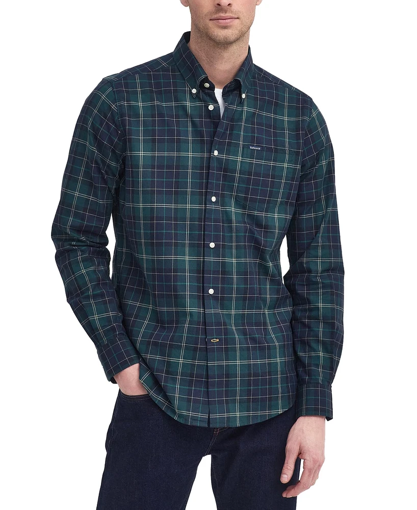 Barbour Men's Wetheram Tailored-Fit Tartan Button-Down Twill Shirt