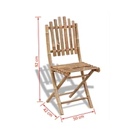 vidaXL Folding Patio Chairs 2 pcs Bamboo