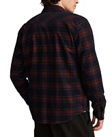 Lucky Brand Men's Printed Plaid Cord Westerns Shirt