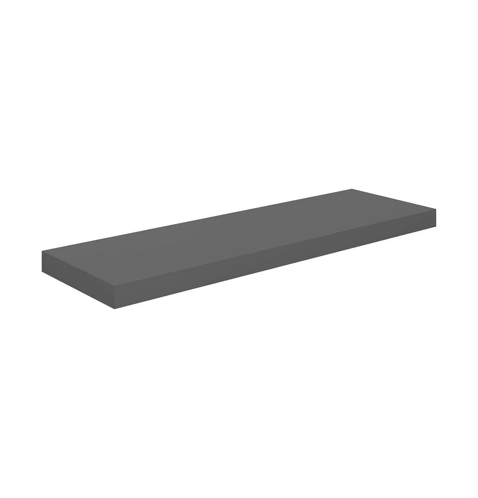 vidaXL Floating Wall Shelf High Gloss Gray 31.5"x9.3"x1.5" Mdf