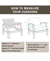 Aoodor 22'' x 24'' Outdoor Deep Seat Chair Cushion Set，Olefin Fabric Slipcover and Sponge Foam (Set of 2 Seats, 2 Backs, 2 Pillows）