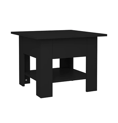 vidaXL Coffee Table Black 21.7"x21.7"x16.5" Engineered Wood