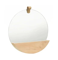 vidaXL Wall Mirror Solid Pinewood 13.8"