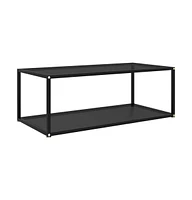 vidaXL Coffee Table Black 39.4"x19.7"x13.8" Tempered Glass