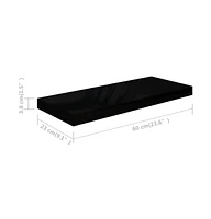 vidaXL Floating Wall Shelves pcs High Gloss 23.6"x9.3"x1.5" Mdf