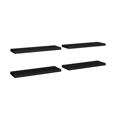 vidaXL Floating Wall Shelves 4 pcs Black 31.5"x9.3"x1.5" Mdf