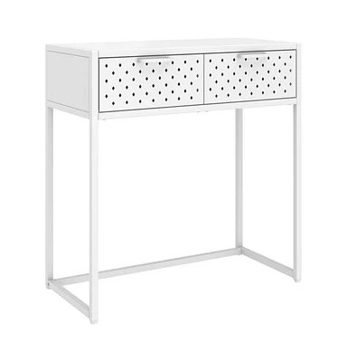 vidaXL Console Table White 28.3"x13.8"x29.5" Steel