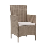 vidaXL Patio Chairs with Cushions 2 pcs Poly Rattan Beige