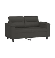 vidaXL 2-Seater Sofa Dark Gray 47.2" Microfiber Fabric