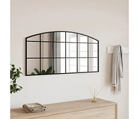 vidaXL Wall Mirror Black 39.4"x19.7" Arch Iron