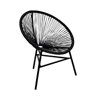 vidaXL Patio Moon Chair Poly Rattan Black