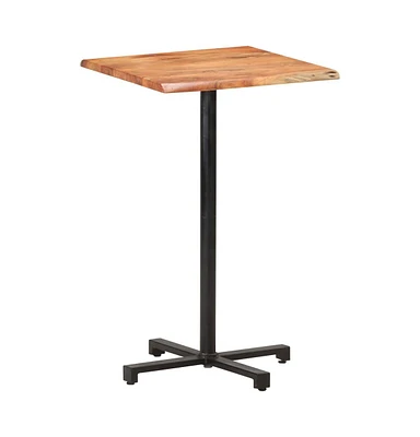 vidaXL Bar Table with Live Edges 23.6"x23.6"x43.3" Solid Acacia Wood