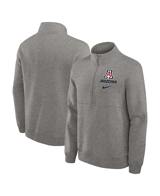 Nike Men's Heather Gray Arizona Wildcats Primetime Club Half-Zip Sweatshirt