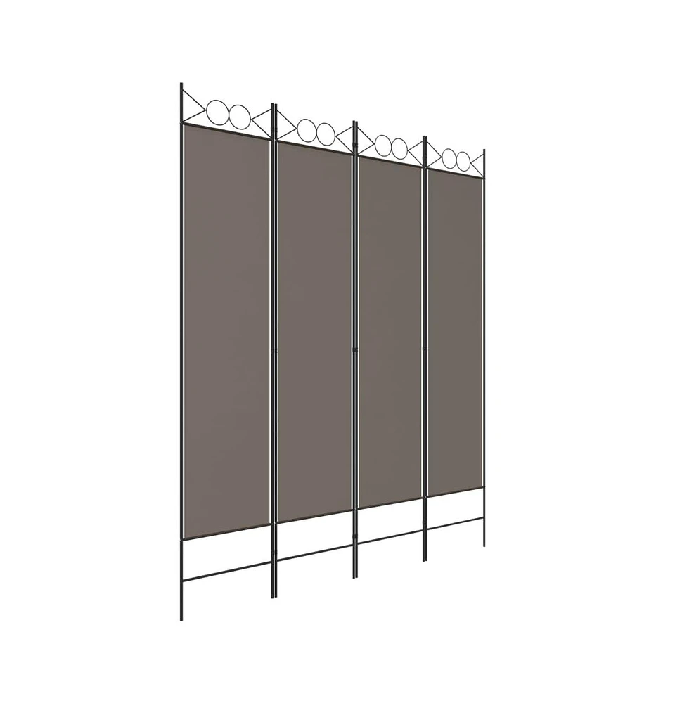 vidaXL 4-Panel Room Divider Anthracite 63"x78.7" Fabric