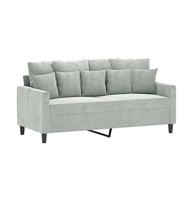 vidaXL 2-Seater Sofa Light Gray 55.1" Velvet