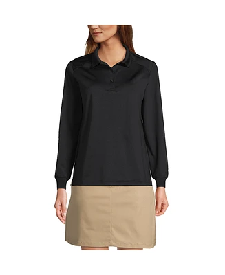 Lands' End Women's School Uniform Long Sleeve Rapid Dry Polo Shirt