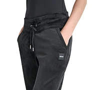 Dkny Women's Platinum Velour Slim-Fit Joggers