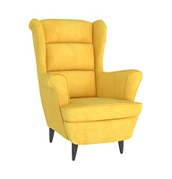 vidaXL Armchair Mustard Yellow Velvet