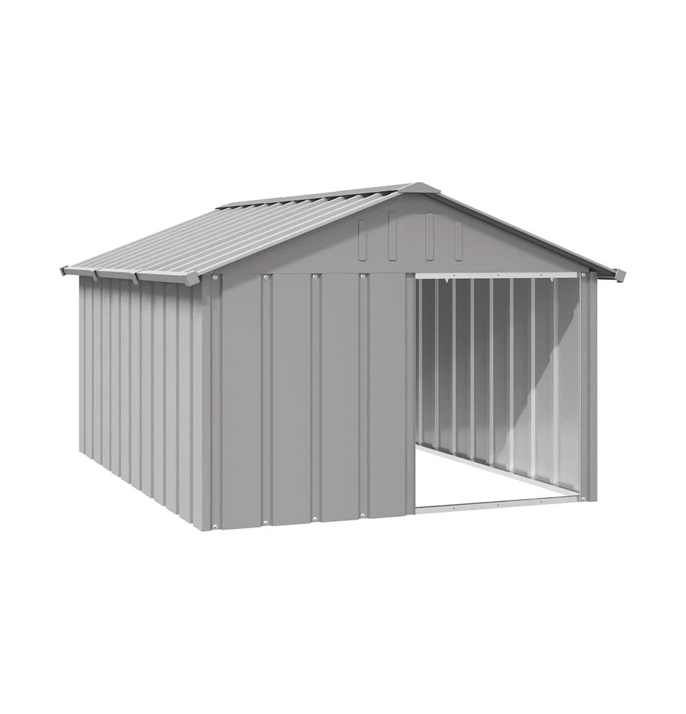 vidaXL Dog House Gray 45.9"x60.2"x32.1" Galvanized Steel