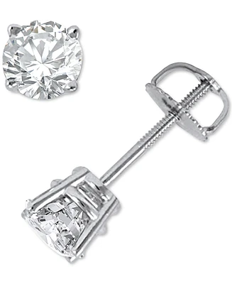 Diamond Four Prong Screw Back Stud Earrings (1-3/8 ct. t.w.) 14k Gold