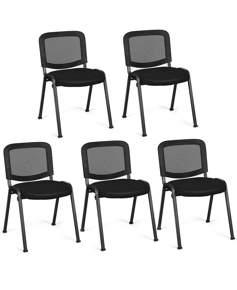 Sugift Set of 5 Stackable Conference Chairs with Mesh Back