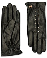 Michael Kors Women's Astor Studded Leather Tech Gloves