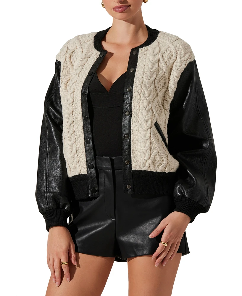 Astr the Label Women's Fionn Mixed-Media Jacket