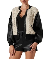 Astr the Label Women's Fionn Mixed-Media Jacket