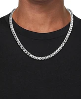 Italian Silver Men's Venezia Box Link 22" Chain Necklace in Sterling Silver