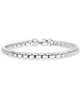 Italian Silver Men's Venezia Box Link Chain Bracelet in Sterling Silver