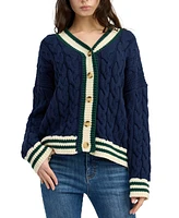 En Saison Women's Spencer Cable Knit Cardigan