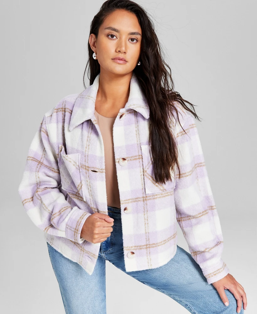 And Now This Women's Plaid Drop-Shoulder Jacket, Created for Macy's