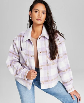 And Now This Women's Plaid Drop-Shoulder Jacket, Created for Macy's