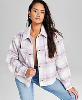 And Now This Women's Plaid Drop-Shoulder Jacket, Created for Macy's
