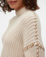 Vero Moda Women's Whipstitched Mock-Neck Sweater