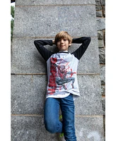Marvel Toddler Boys Avengers Spider-Man Iron Man Captain America Hulk Black Panther Miles 2 Pack Long Sleeve T-Shirts to - Spiderverse