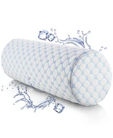 Clara Clark Memory Foam Bolster Neck Roll Pillow for Support & Pain Relief with Cooling Cover - Firm